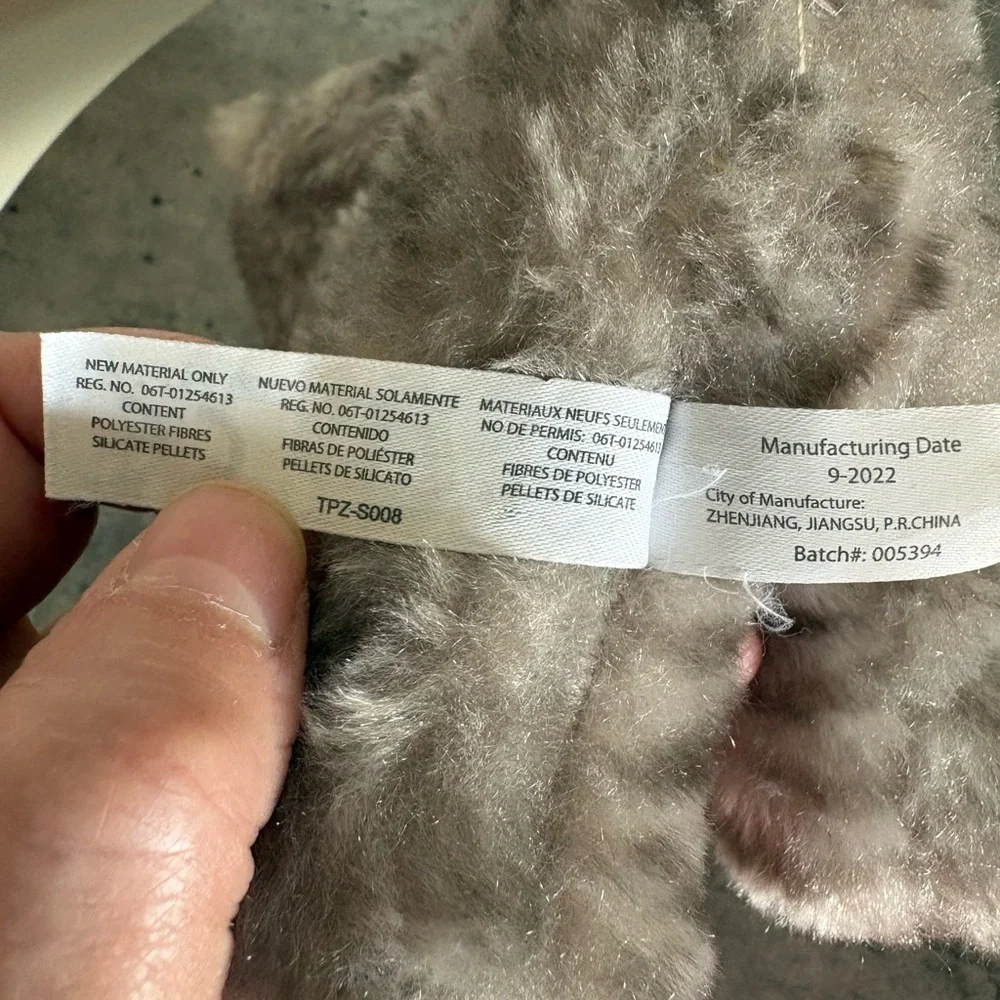 Little Gray Cat Plush Pink Nose Pink Bow The Petting Zoo Soft Cuddlie